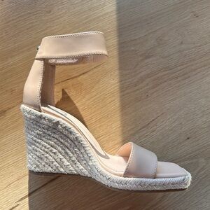 Elegant Nude Wedge Sandals